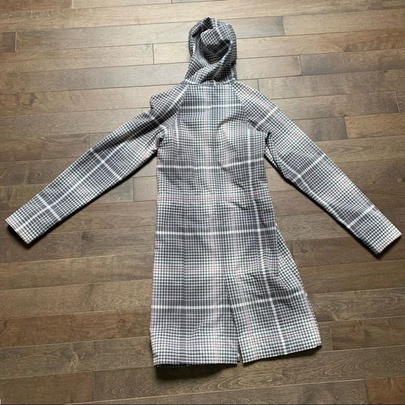 LULULEMON Apres Jacket Gray Multi Plaid Hooded Long Rain - Picture 10 of 12